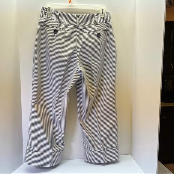 Julie Mitchell Urban Collection Capri Blue and White Stripe Pants Size 4 - Picture 6 of 12